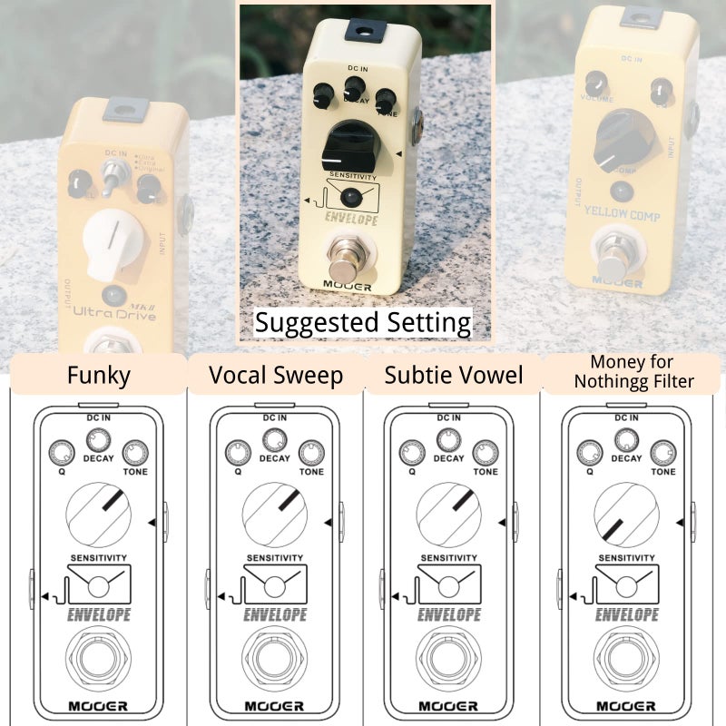 MOOER - Analog envelope filter, dynamic automatic Wah pedal, exaggerated funk, subtle and sensual, static frequency filter effects for guitar and bass. - Image 5
